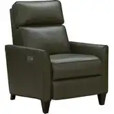 Jace Zero Gravity Power Recliner with Power Headrest & Lumbar in Sage Green Top-Grain Leather
